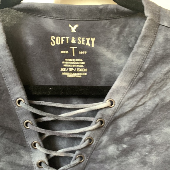 American Eagle Shirt Blue Tie Dye - Picture 2 of 4